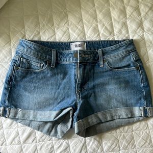 Paige Mid-Rise Denim Shorts